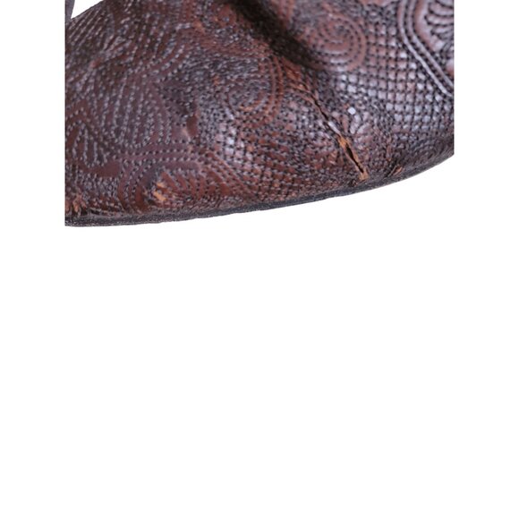 Prada Leather Boots 10 US 11 Brown Soft Flowers Cotto Embroidered - Picture 13 of 14